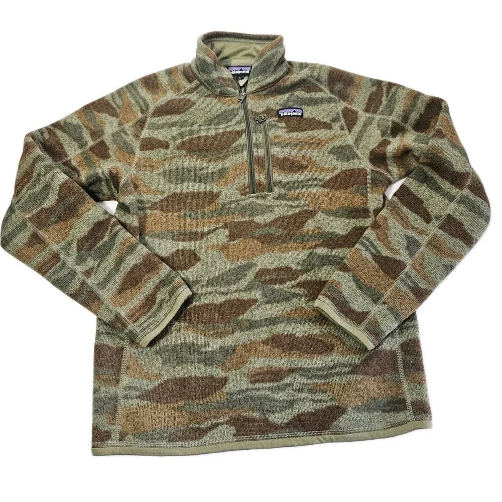 Patagonia Camouflage‎ Better Sweater Men's Small 1/4 Zip Pullover Fleece Sweater